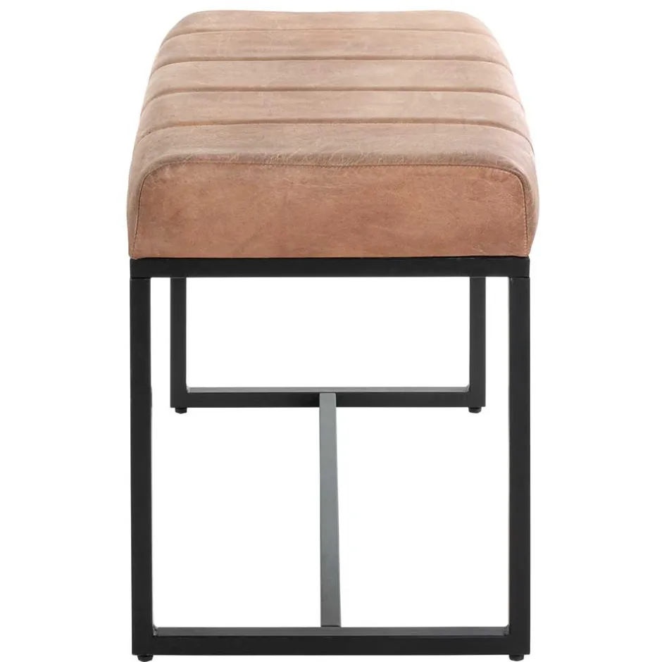 Wohnen Leder Polsterbank in Braun - Eccossi