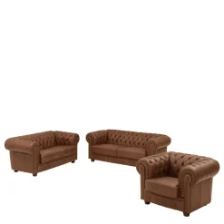 Leder Polstergarnitur Chesterfield - Gonron (dreiteilig)^Wohnen Online