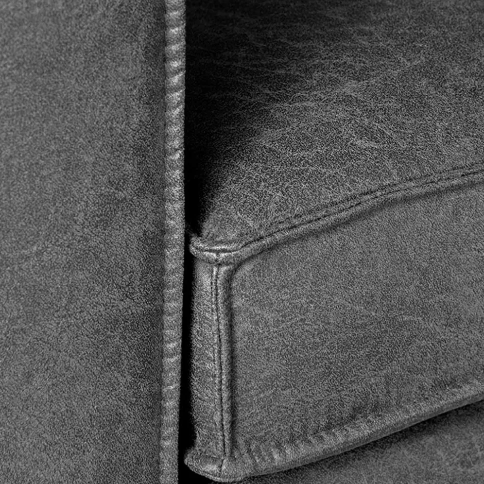 Wohnen Leder Wohnzimmersessel in Anthrazit - Jimm