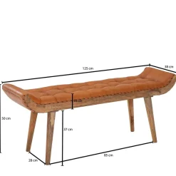 Lederbank in Cognac Braun - Zyrjeta^Wohnen Sale