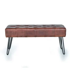 Wohnen Lederbank mit Knopfheftungen - Nofre