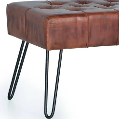 Wohnen Lederbank mit Knopfheftungen - Nofre