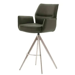 Wohnen Leder-Barstühle mit Armlehnen - Asca (2er Set)