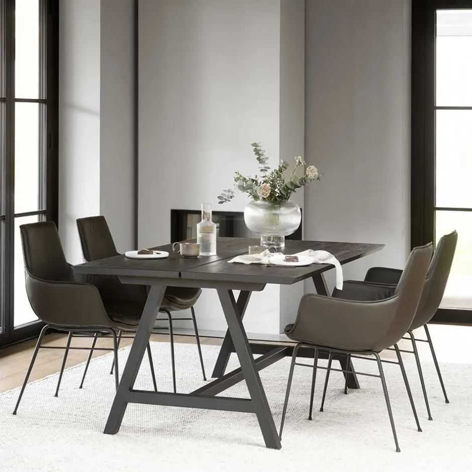 Lederstuhl mit Armlehnen in Braun - Unkorian (2er Set)^Wohnen Best