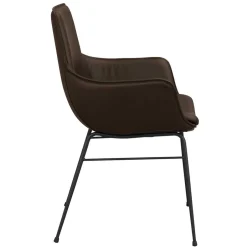 Lederstuhl mit Armlehnen in Braun - Unkorian (2er Set)^Wohnen Best