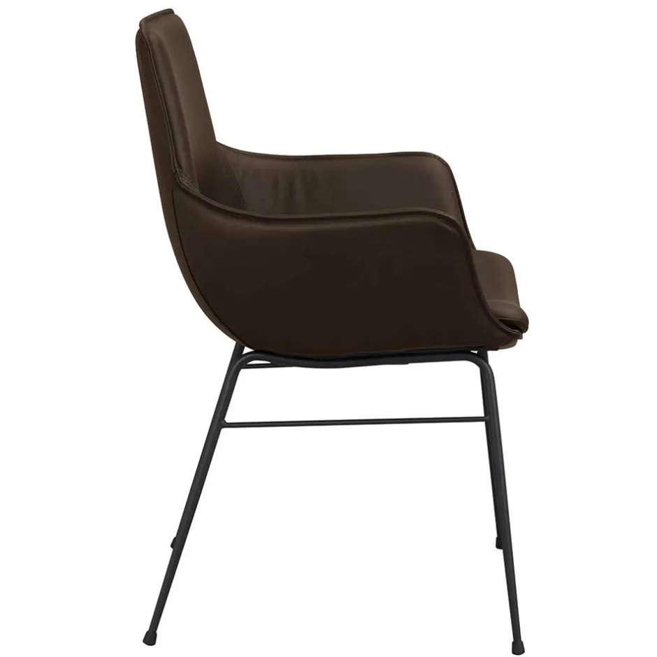 Lederstuhl mit Armlehnen in Braun - Unkorian (2er Set)^Wohnen Best