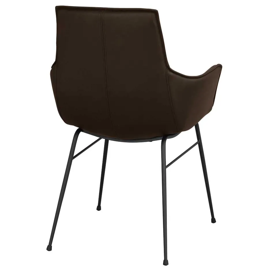 Lederstuhl mit Armlehnen in Braun - Unkorian (2er Set)^Wohnen Best