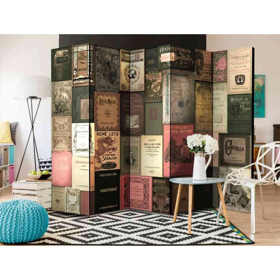 Leinwand Paravent Alte Buch Titel - Egilla^Wohnen Online