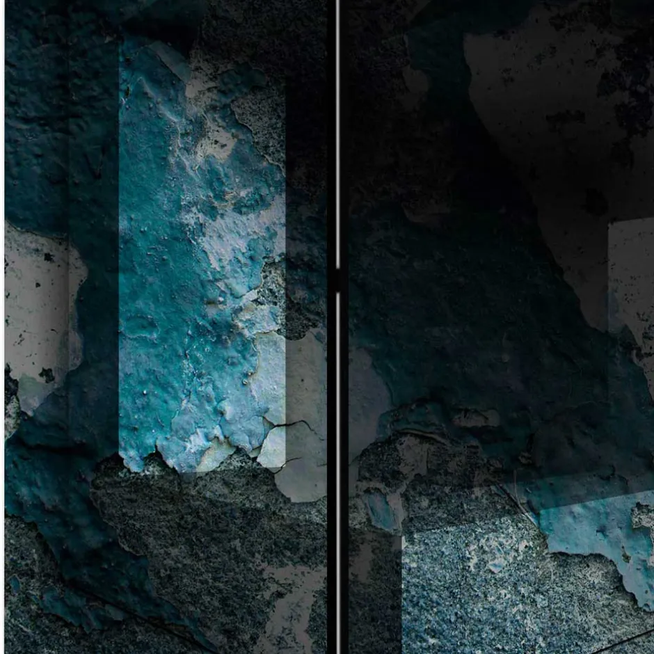 Leinwand Paravent in Blau & Grau bedruckt - Hincomi^Wohnen Online