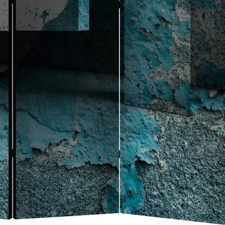 Leinwand Paravent in Blau & Grau bedruckt - Hincomi^Wohnen Online