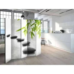 Wohnen Leinwand Paravent mit Asia Zen Motiv - Jusip