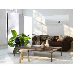 Wohnen Leinwand Raumtrenner mit Zen Foto Druck - Anvidia