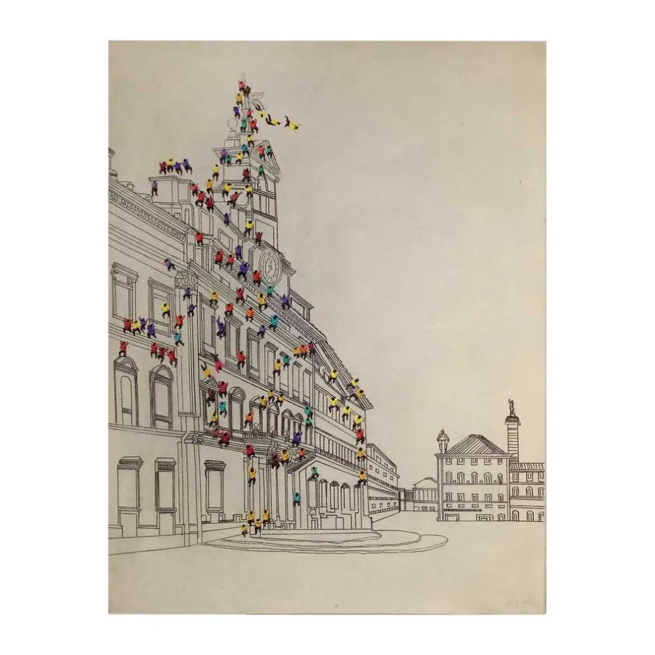 Leinwandbild mit Gebäuden und Menschen - Onesty^Wohnen Clearance