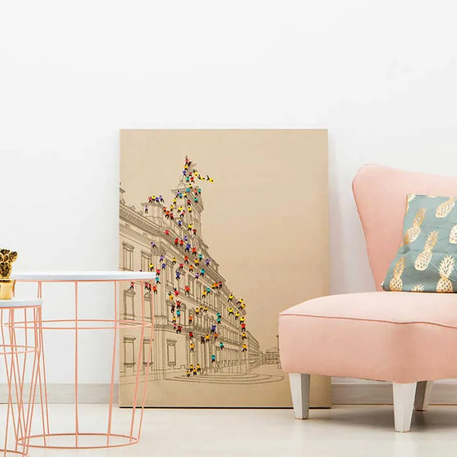 Leinwandbild mit Gebäuden und Menschen - Onesty^Wohnen Clearance