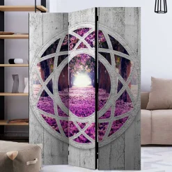 Wohnen Leinwand-Paravent aus drei oder fünf Elementen - Domniar