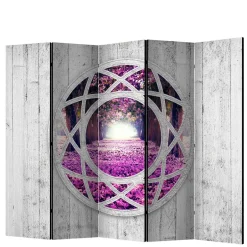 Wohnen Leinwand-Paravent aus drei oder fünf Elementen - Domniar