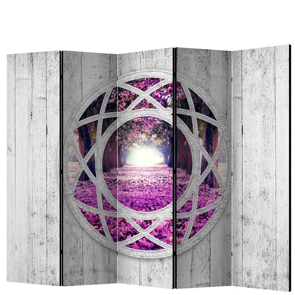 Wohnen Leinwand-Paravent aus drei oder fünf Elementen - Domniar