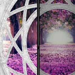 Wohnen Leinwand-Paravent aus drei oder fünf Elementen - Domniar