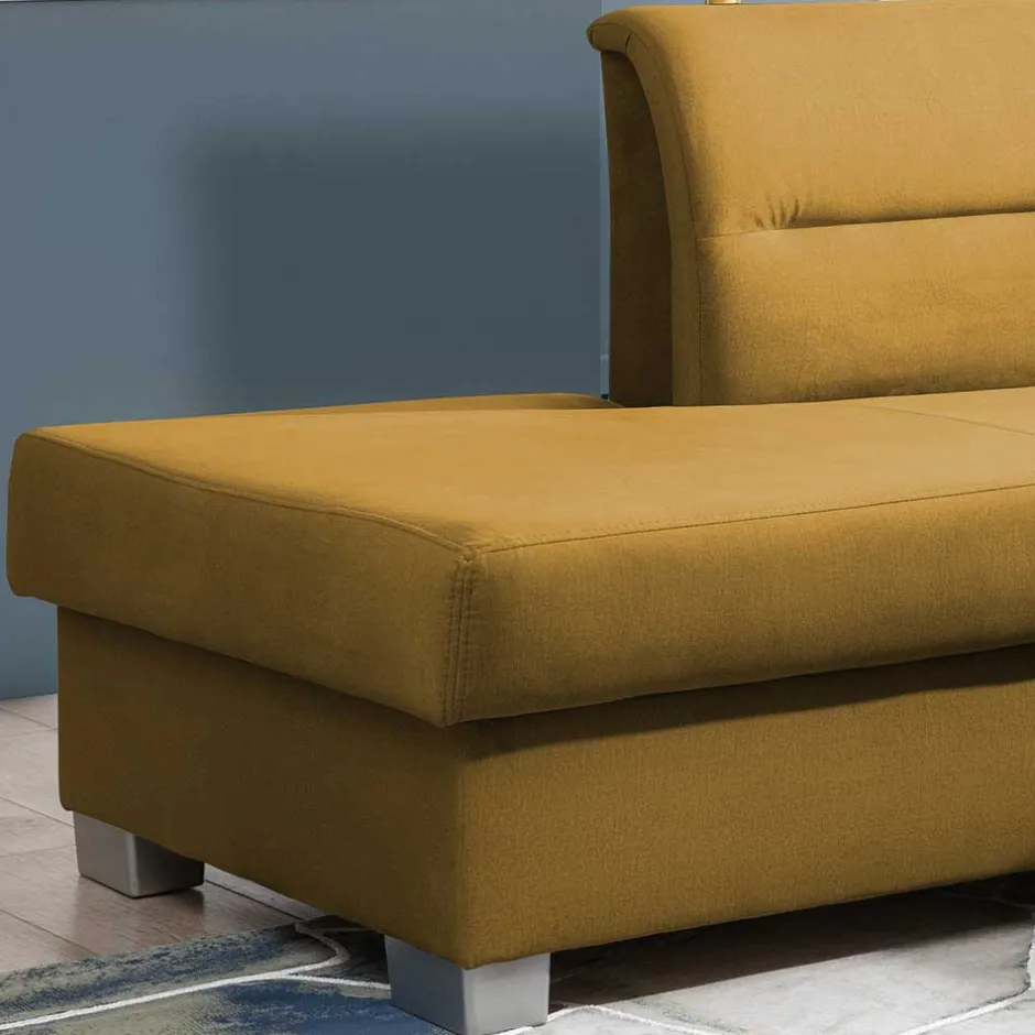 L-Form Bettcouch in Senfgelb Samt - Concista^Wohnen Sale