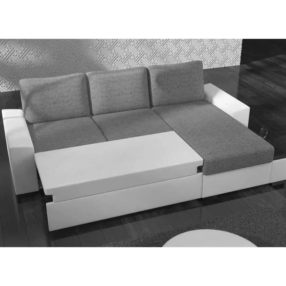 L-Form Bettsofa in Beige und Weiß - Scarlino^Wohnen Best