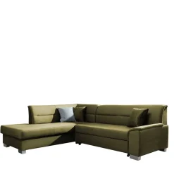 Wohnen L-Form Funktionssofa in Oliv Grün Samtstoff - Donnys