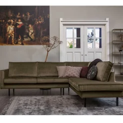 L-Form Wohnzimmer Sofa in Taupe Samt - Museo^Wohnen