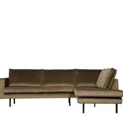 L-Form Wohnzimmer Sofa in Taupe Samt - Museo^Wohnen