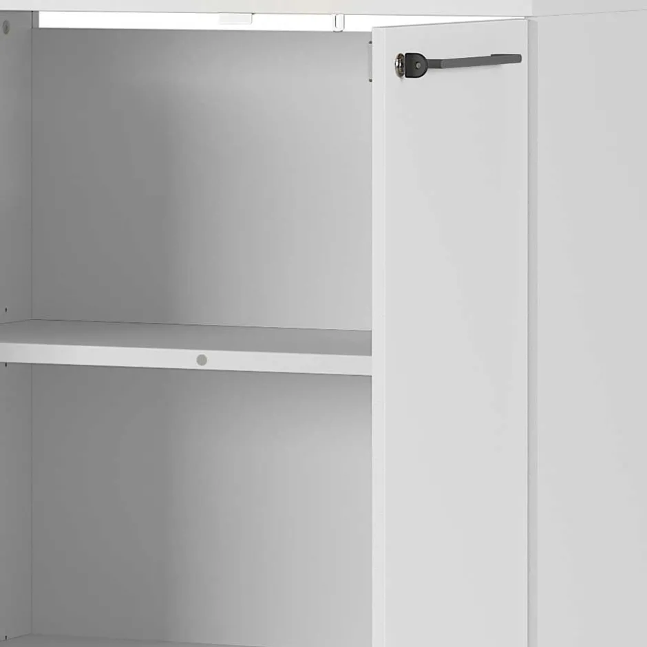 Wohnen Lichtgrauer Aktenschrank 80x120x40 abschließbar - Ofledio