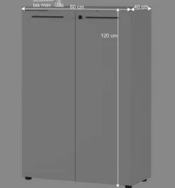 Wohnen Lichtgrauer Aktenschrank 80x120x40 abschließbar - Ofledio