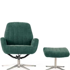 Wohnen Liegesessel & Hocker in Petrol Blau - Arizona (zweiteilig)