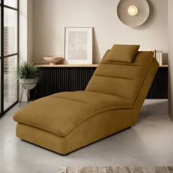 Liegesessel in Senfgelb Samt - Pedder^Wohnen Sale