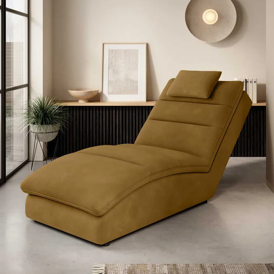 Liegesessel in Senfgelb Samt - Pedder^Wohnen Sale