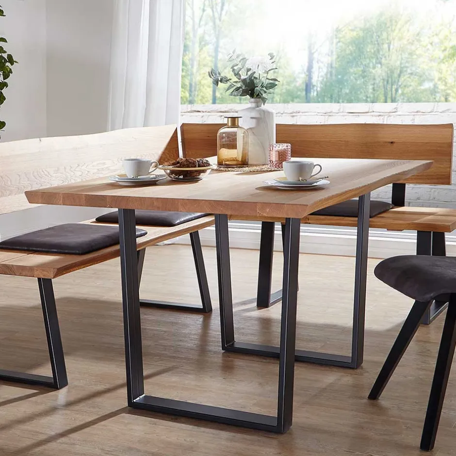 Live Edge Esstisch aus Wildeiche & Stahl - Sympatia^Wohnen Best