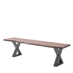 Live Edge Esszimmerbank in Walnuss Braun - Cary^Wohnen Discount