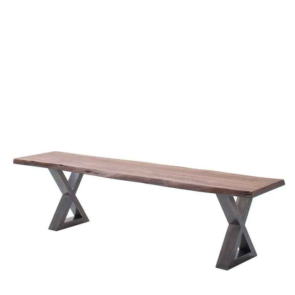 Live Edge Esszimmerbank in Walnuss Braun - Cary^Wohnen Discount