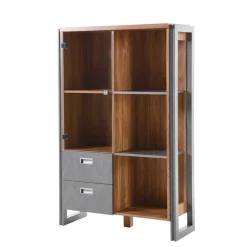 Loft Design Highboard im Eiche dunkel Dekor und Schwarz - Rompira^Wohnen Clearance