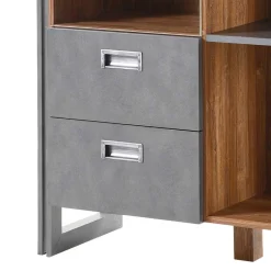 Loft Design Highboard im Eiche dunkel Dekor und Schwarz - Rompira^Wohnen Clearance