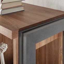 Loft Design Highboard im Eiche dunkel Dekor und Schwarz - Rompira^Wohnen Clearance