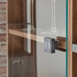 Loft Design Highboard im Eiche dunkel Dekor und Schwarz - Rompira^Wohnen Clearance