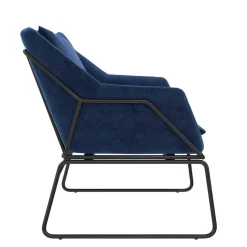 Loft Designsessel in Blau Samt - Circlefun^Wohnen Online