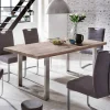 Wohnen Loft Designtisch Deluiga mit Edelstahl Gestell