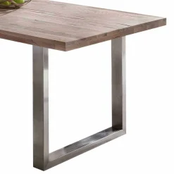 Wohnen Loft Designtisch Deluiga mit Edelstahl Gestell