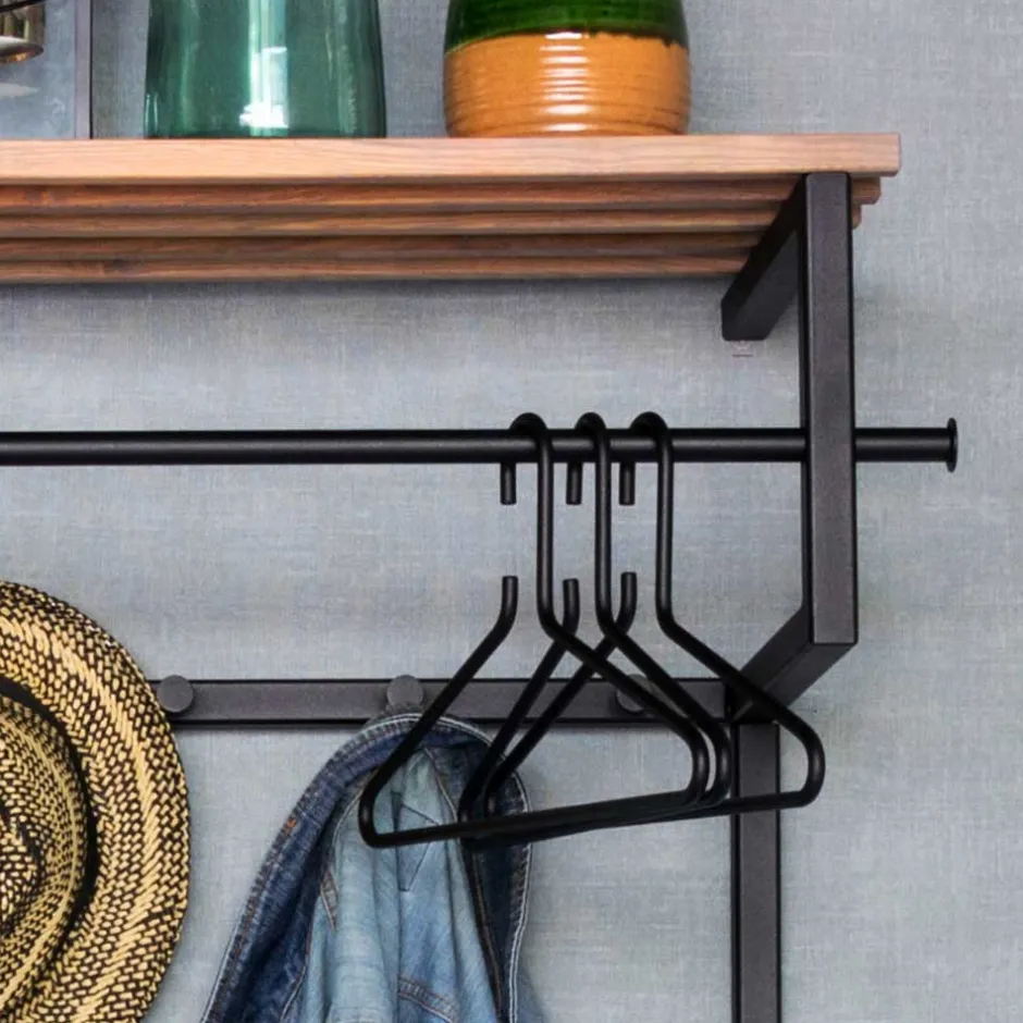 Wohnen Loft Design-Wandgarderobe 76x76x34 cm - Minuto