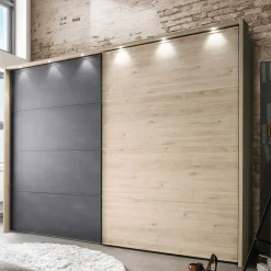 Loft Doppelbett & Schwebetüren Schrank - Licruva (vierteilig)^Wohnen