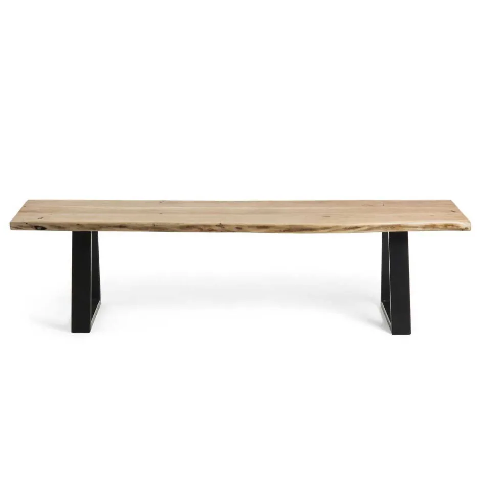 Loft Esszimmer Bank ohne Lehne Dumassa mit Baumkante Akazie^Wohnen Discount