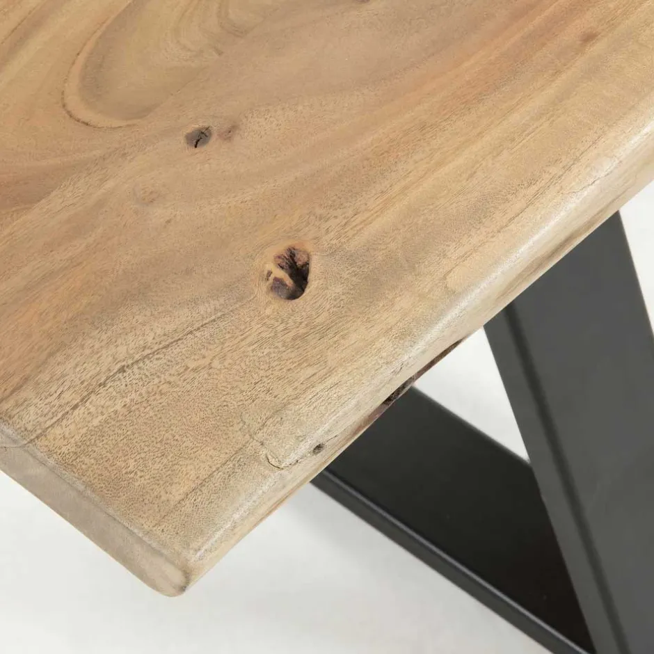 Loft Esszimmer Bank ohne Lehne Dumassa mit Baumkante Akazie^Wohnen Discount