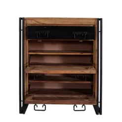 Wohnen Loft Flurmöbel Set Mendoza aus Akazie Massivholz (neunteilig)