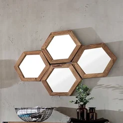 Wohnen Loft Flurmöbel Set Mendoza aus Akazie Massivholz (neunteilig)