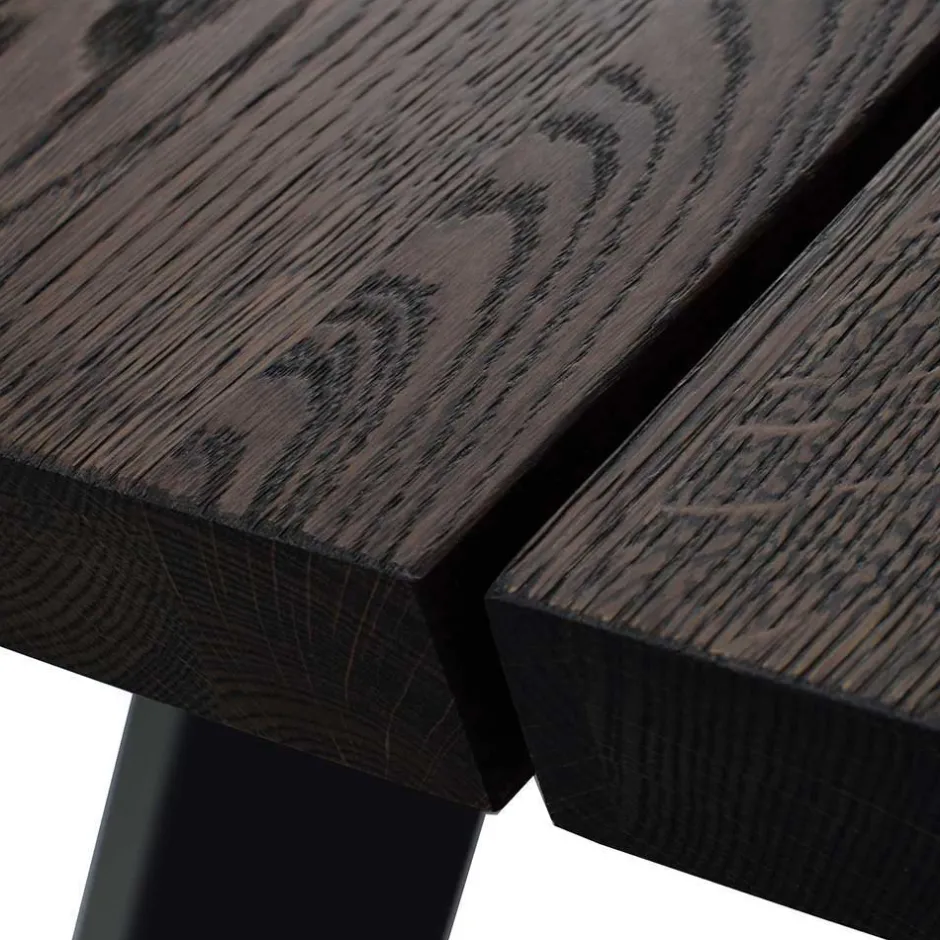 Wohnen Loft Sitzgruppe für 6 Personen Namac mit Tisch in Eiche Rauchfarben (siebenteilig)