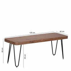 Loft Style Essbank mit Massivholz Akazie Lariona & Metall^Wohnen Best